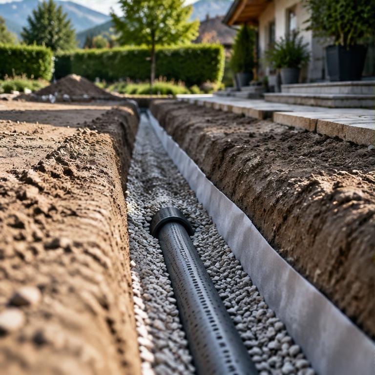 Erdarbeiten & Drainage in einem oberbayerischen Garten