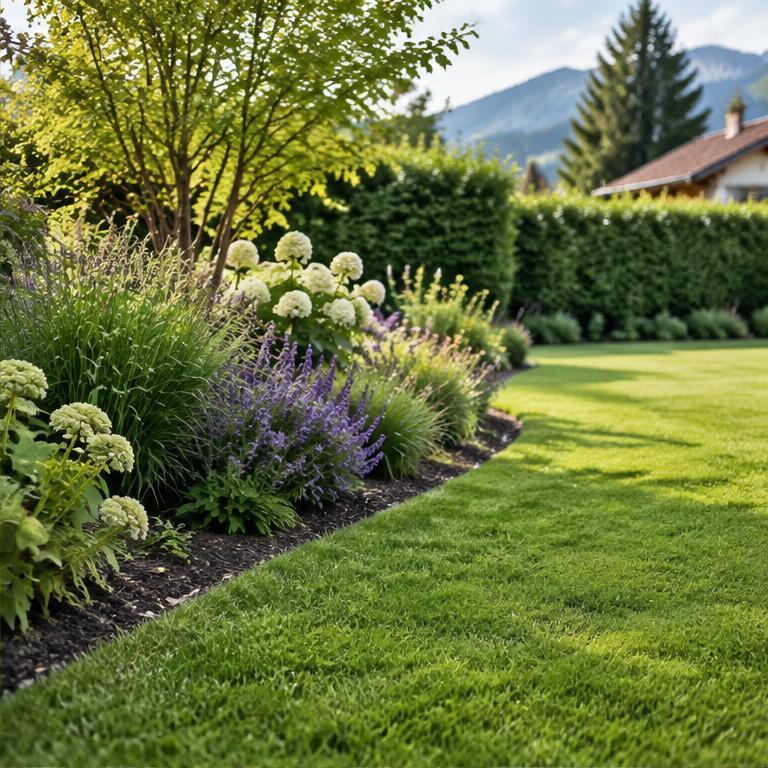 Rasen, Rollrasen & Bepflanzung in einem oberbayerischen Garten